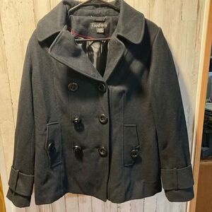 Coat pea coat by 1 Madison size medium one loose pocket button shower